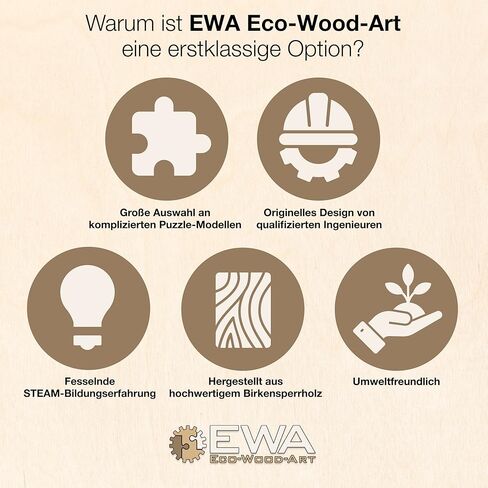 لغز طائرة ثلاثي الأبعاد من EWA Eco Wood Art - مجموعة أعمال خشبية كلاسيكية - نموذج تجميع مستدام يمكنك صنعه بنفسك للبالغين والأطفال in Kuwait