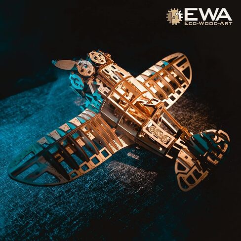 لغز طائرة ثلاثي الأبعاد من EWA Eco Wood Art - مجموعة أعمال خشبية كلاسيكية - نموذج تجميع مستدام يمكنك صنعه بنفسك للبالغين والأطفال in Kuwait