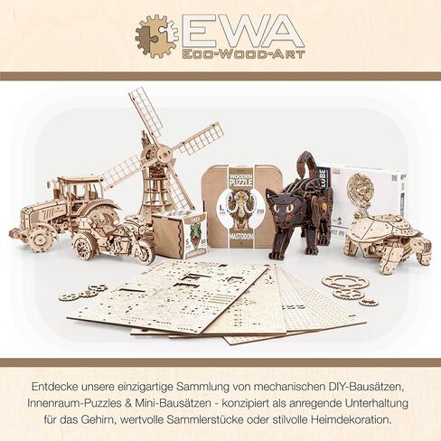 لغز طائرة ثلاثي الأبعاد من EWA Eco Wood Art - مجموعة أعمال خشبية كلاسيكية - نموذج تجميع مستدام يمكنك صنعه بنفسك للبالغين والأطفال in Kuwait