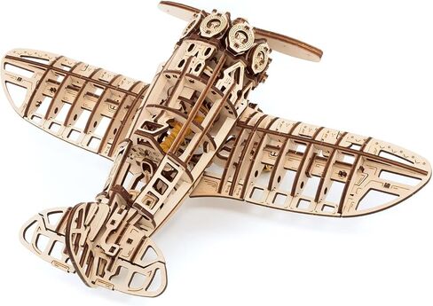 لغز طائرة ثلاثي الأبعاد من EWA Eco Wood Art - مجموعة أعمال خشبية كلاسيكية - نموذج تجميع مستدام يمكنك صنعه بنفسك للبالغين والأطفال in Kuwait