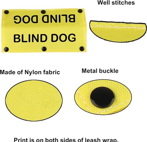 Visual Impairment Dog Leash Sleeve Blind Dog Dog Leash Wrap Wrap Alert Hanging ID Patch Tag Pet Birthday Gift(Blind Dog-Sleeve) in Saudi Arabia