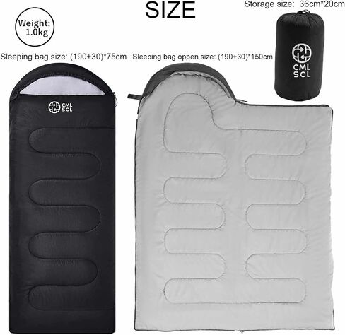 [CML SCL]-20 Degree Winter Sleeping Bags for Adults Camping - Temp Range (5F—32F) Portable Waterproof - Camping Sleeping Bags for Big and Tall in Hoodie: Backpacking Hiking 3 Season in Saudi Arabia
