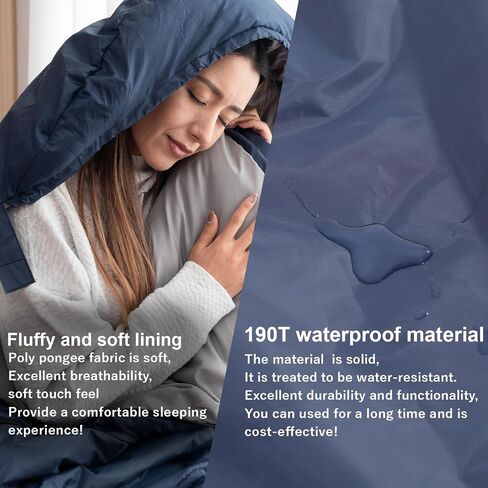 [CML SCL]-20 Degree Winter Sleeping Bags for Adults Camping - Temp Range (5F—32F) Portable Waterproof - Camping Sleeping Bags for Big and Tall in Hoodie: Backpacking Hiking 3 Season in Saudi Arabia