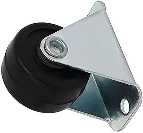 12 Pack 1-inch Dia Rubber Single Wheel Rigid Non-Swivel Top Plate Fixed Casters in Kuwait