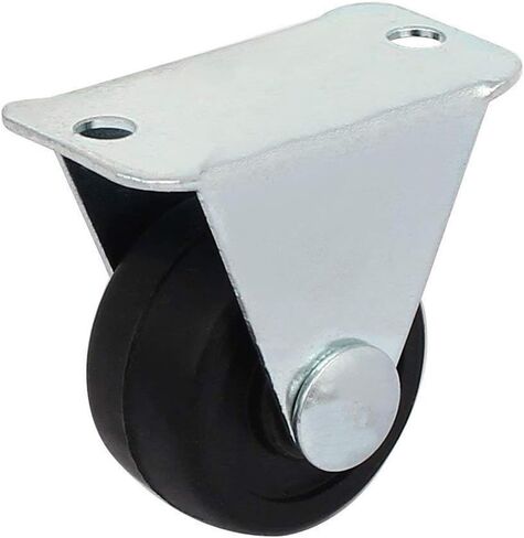 12 Pack 1-inch Dia Rubber Single Wheel Rigid Non-Swivel Top Plate Fixed Casters in Kuwait