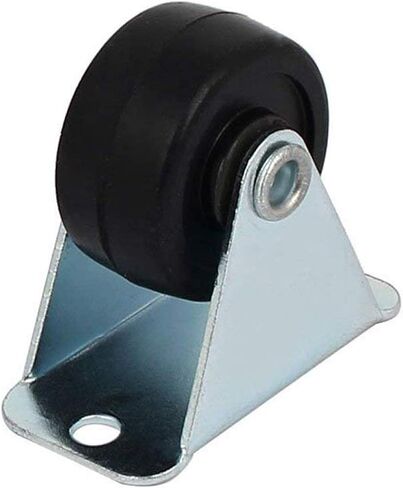 12 Pack 1-inch Dia Rubber Single Wheel Rigid Non-Swivel Top Plate Fixed Casters in Kuwait