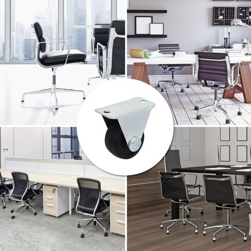 12 Pack 1-inch Dia Rubber Single Wheel Rigid Non-Swivel Top Plate Fixed Casters in Kuwait