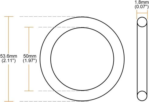 uxcell Nitrile Rubber O-Rings 55mm OD 50.2mm ID 2.4mm Width, Metric Sealing Gasket for Automotive Machine Plumbing, Pack of 10 in Saudi Arabia