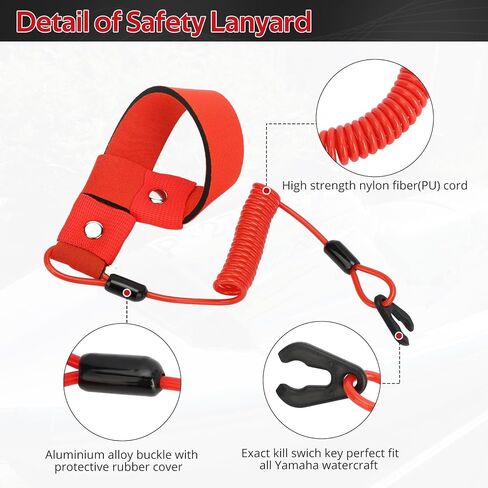 EW2-68310-04-00 Handlebar Start Stop Kill Switch Box Aassy & Safety Lanyard Compatible with Yamaha WaveRunner Superjet 700 SJ700 1994-2017 Waverunner Superjet 650 SJ650 1990-1993 FX1 FX700 1994-1995 in Saudi Arabia