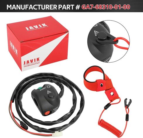 EW2-68310-04-00 Handlebar Start Stop Kill Switch Box Aassy & Safety Lanyard Compatible with Yamaha WaveRunner Superjet 700 SJ700 1994-2017 Waverunner Superjet 650 SJ650 1990-1993 FX1 FX700 1994-1995 in Saudi Arabia