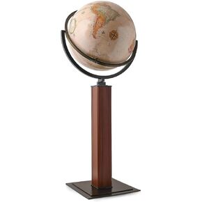 Waypoint Geographic Landen Globe, 16" Diameter Decorative Globe, Multi-Directional Viewing, 44" Tall Standing Floor World Globe For Home, Library, or Office Decor, Antique