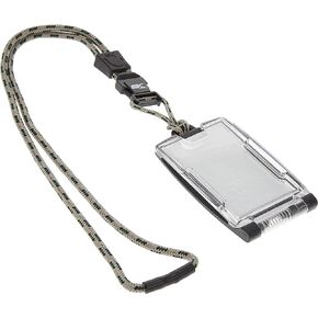 EK USA FIPS 201 One Hander ID Card Holder with Lanyard, Secure Badge Holder for CAC Card, 2 sided – Pewter