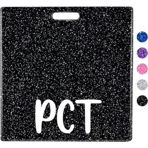 Plifal PCT Badge Buddy Card Holder Nurse Nursing Accessories Patient Care Technician Glitter Horizontal ID Name Identification Tags Nurse Work Gifts
