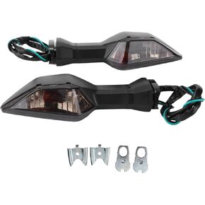 Aramox 2Pcs Motorcycle Turn Light,12V Turn Flasher Indicator Blinker Yellow Light Replacement for NINJA 250 300 400 650 1000 2018-2020(Black)