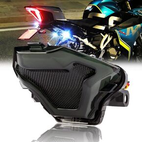 DREAMIZER Motorcycle Brake Light Tail Lamp with LED Turn Signals Replacement for Yamaha YZF R3 R25 Y15ZR MT07 FZ07 LC150