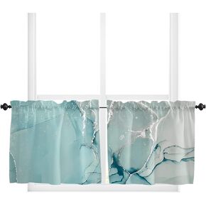 Christmas Snowman Window Curtains 45 Inch Length 2 Panels, Winter Snowflake Xmas Tree Kitchen Curtains Drapes, Xmas Gifts Red Rod Pocket Window Treatment Curtains for Bedroom/Living Room/Cafe 55"x45"