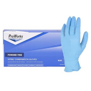 GL-N135FS 4 mil Powder-Free Nitrile Exam Disposable Gloves, Medical Grade, Blue, Small, Box of 100