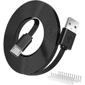 16.4ft Power Extension Cable for Wyze Cam Pan,WyzeCam,Kasa Cam,Yi Dome Home,Furbo Dog,Nest Cam,Oculus Go,Blink,KasaCam NestCam,IP Security Surveillance Camera,USB Flat Charging Charger Cord V3