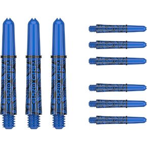 TARGET Darts 3 x Ink Design Short Blue Pro Grip Dart Shafts - 9 in Total | Professional Dart Accessories, Dart Stems