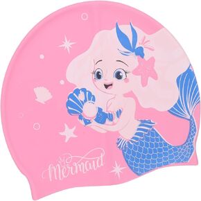 Swimming Caps, Long Hair Swimming Cap, Silicone Swim Cap,Caps for Kids 6-14
