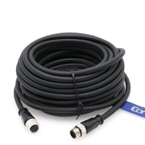 Eonvic M12 Power I/O Cable for Cognex Vision Sensor in-Sight 2000 7000 8000 M12 A-Code 12 Pin Male to Female High Flexible Shielded Sensors Industrial Camera 8M