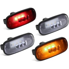 DNA MOTORING FENDL-DRAM02-SM 4 قطع عدسات مدخنة ذات حاجز مزدوج LED مصابيح إضاءة جانبية