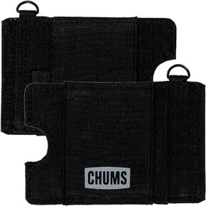 Chums Bandit Lo-Pro Minimalist Wallet - Compact RFID Wallet with Keyring & Elastic Strap for Cash (Olive/Teal/Putty)