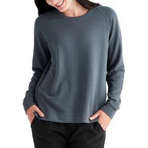 Free Fly Women's Fleece Crewneck Pullover - Bamboo Viscose Lightweight Fall Essentials, Long Sleeve Sweatshirts for Women