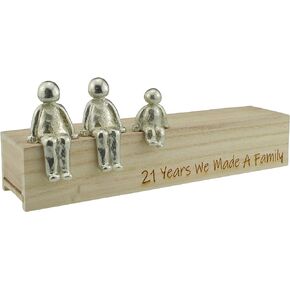 21st Anniversary Idea - 21 Years We Made A Family Metal Ornament - Choose Your Family Combination (3 Children)