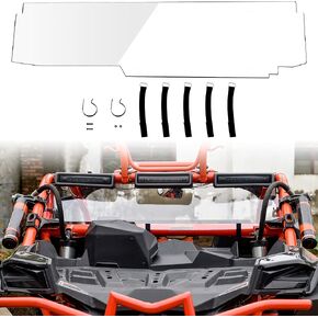 SAUTVS Rear Windshield Kit for Maverick X3, Heavy Duty Back Window Shield Rear Panel for Can Am Maverick X3 Models 2017-2024 Accessories