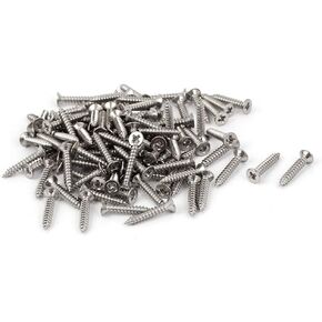 uxcell M2.2 x 13mm Phillips Flat Head Self Tapping Screw Silver Tone 100 Pcs