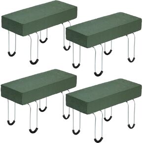 Headstone Flower Saddles, 4 Pcs 12’’ Metal Gravestone Saddles with Floral Foam for Grave Cemetery Headstones Tombstone Decoration (4)