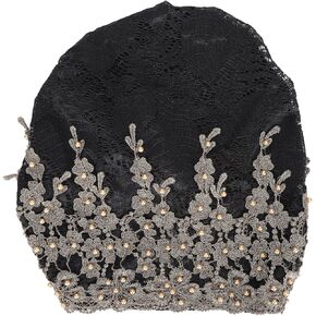 Tnfeeon Slouchy Bonnet Casual Hat Cap Fashion Beaded Lace Breathable Loose Lazy Beanie for Women