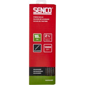 SENCO DA25EABR 2-1/2" 15 Gauge Angled Finish Nails, Galvanized Finish 1,000 Count Pack