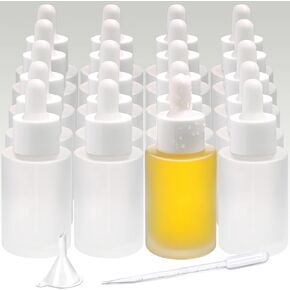 1 oz Amber Glass Dropper Bottle, 30mlGlass Essential Oil Jars, 30 ml Amber Essential Oil Bottle with Glass Eye Dropper for Essential Oil,Tincture (20 pcs) (Amber)