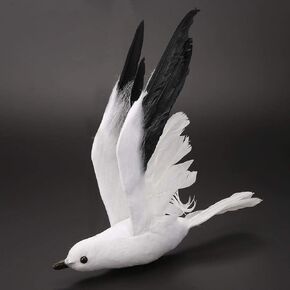 Flying Seagull Hanging Birds Decoration Realistic Foam Feathered Bird Ornaments Artificial Foam Bird Statue for Beach Wedding Birthday Party Decor 9.8inch (Small)