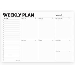 Weekly Planner Pad, Tear Off Undated Weekly Desk Planner Notepad, Weekly Calendar Planner, Weekly To Do List Planner, Work Planner Organizer, Schedule Planner, Weekly To Do List Notepad by Hadigu