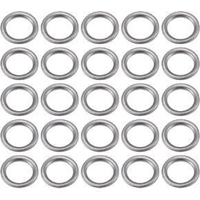 Oil Drain Plug Gaskets, 14mm 0.55" ID No.MD050317 for Mitsubishi Lancer 2005-2014 Aluminum Alloy Silver Tone, 25 Pcs