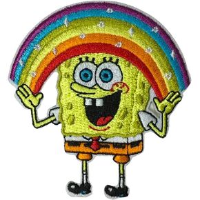 Zen Monkey Studios' Rainbow Spongebob Iron On Patch