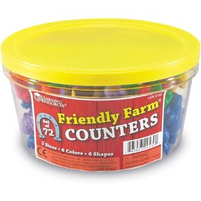 Learning Resources Friendly Farm Animal Counters - 72 Pieces, Ages 3+ Toddler Learning Toys, Preschool Learning Supplies, Classroom Desk Pets, Educational Counting and Sorting Toy