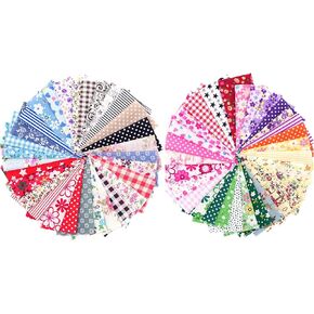Phantomon 50pcs Cotton Fabric Craft Linen Square Precut Patchwork Sheets for Quilting, Sewing, Scrapbooking, Simplicity Patterns (4Inch x 4Inch)