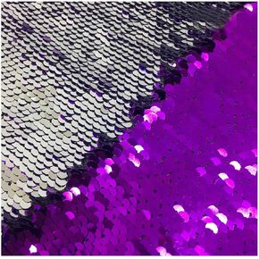 New Sell Turquoise Fuchsia-Reversible Sequin Fabric by The Yard Iridescent Fuchsia Flip Up Large Sequin Fabric Sparkly for Sewing Clothing DIY-Half of Yard