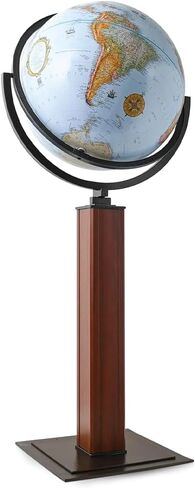 Waypoint Geographic Landen Globe، كرة أرضية مزخرفة بقطر 16 بوصة، عرض متعدد الاتجاهات، كرة أرضية طويلة القامة بطول 44 بوصة للمنزل أو المكتبة أو ديكور المكتب، عتيقة in Kuwait