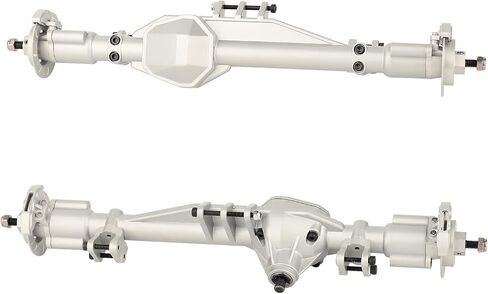 Metal Complete Front Rear Axle with Caliper Brake disc for Axial RBX10 Ryft 1/10 RC Cralwer Car Upgrade Parts Accessories (Silver, Rear) in Saudi Arabia