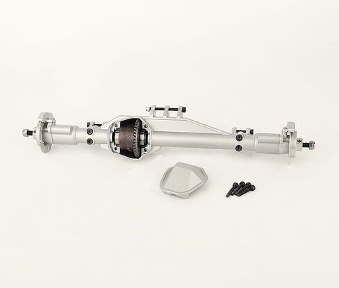 Metal Complete Front Rear Axle with Caliper Brake disc for Axial RBX10 Ryft 1/10 RC Cralwer Car Upgrade Parts Accessories (Silver, Rear) in Saudi Arabia