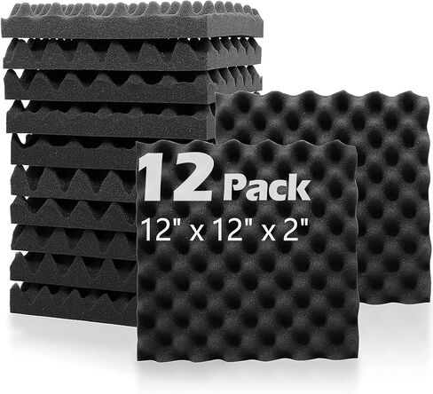 Acoustic Foam Panels 12 Pack, 12"x12"x2" Sound Proof Panels For Walls, Acoustic Panels for Sound Dampening, High Density Acoustic Foam Sound Absorbing Panels for Home Studios, Offices, Theaters in Saudi Arabia