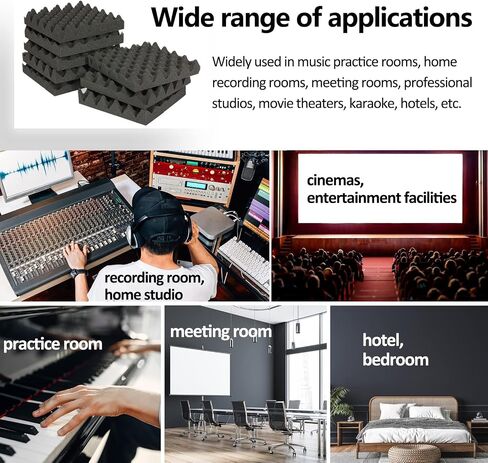Acoustic Foam Panels 12 Pack, 12"x12"x2" Sound Proof Panels For Walls, Acoustic Panels for Sound Dampening, High Density Acoustic Foam Sound Absorbing Panels for Home Studios, Offices, Theaters in Saudi Arabia