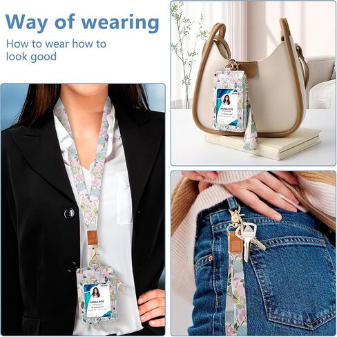 Lanyard Wallet for ID Badges with Lanyards and Wristlet Strap, Badge Holder Case with Zipper Pocket for Women Men Kids (Peach) in Saudi Arabia