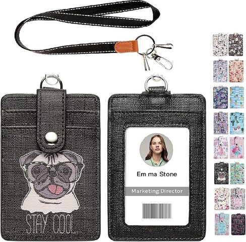 Lanyard Wallet for ID Badges with Lanyards and Wristlet Strap, Badge Holder Case with Zipper Pocket for Women Men Kids (Peach) in Saudi Arabia