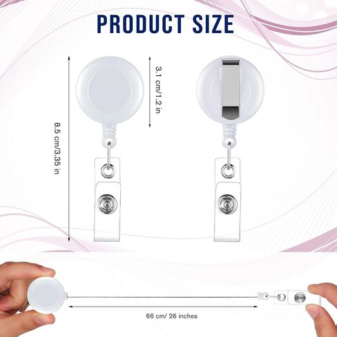 200 Pcs Retractable Badge Reels Bulk Retractable Badge Holders with Clips ID Badge Holder Key Ring Clip for Office Worker Students Teachers Doctor Nurse Name ID Card Holder Key Card (Black) in Saudi Arabia